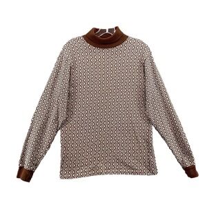 Vintage Perma Presst Sweater Men Medium Turtle Neck Disco Coachella 70s Festival